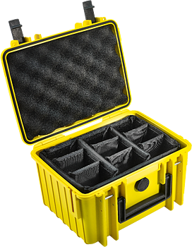 B&W Outdoor Cases Type 2000 Gul (m. avdelare)