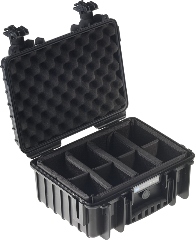 B&W Outdoor Cases Type 3000 Svart (m. avdelare) - 5