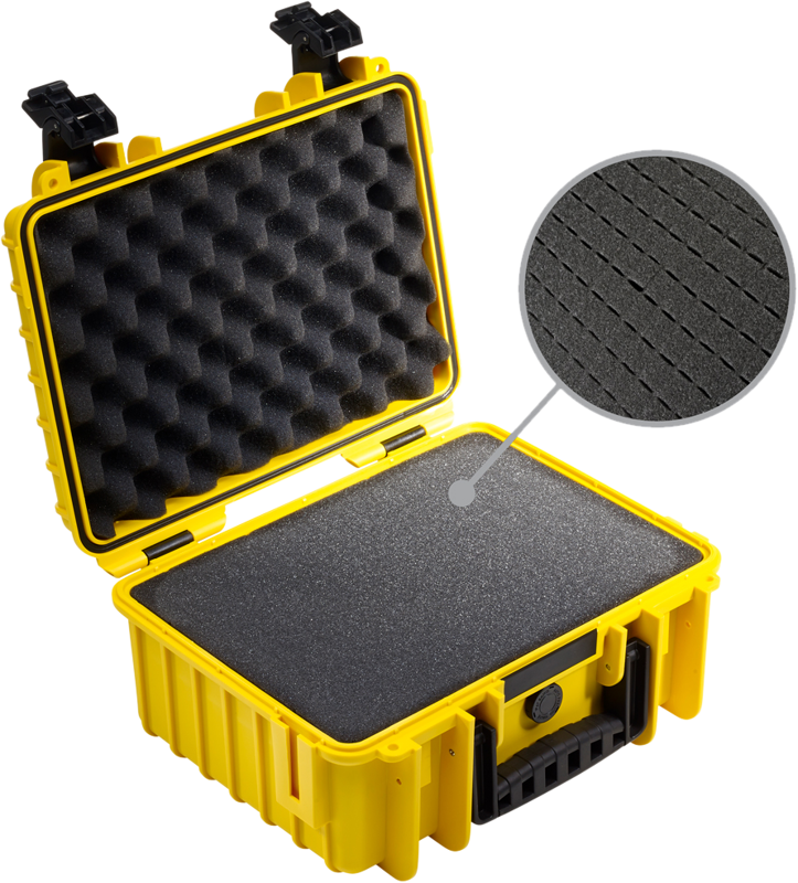 B&W Outdoor Cases Type 3000 Gul (m. skumplast) - 3