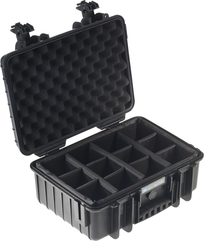 B&W Outdoor Cases Type 4000 Svart (m. avdelare)