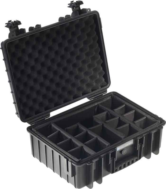 B&W Outdoor Cases Type 5000 Svart (m. avdelare)