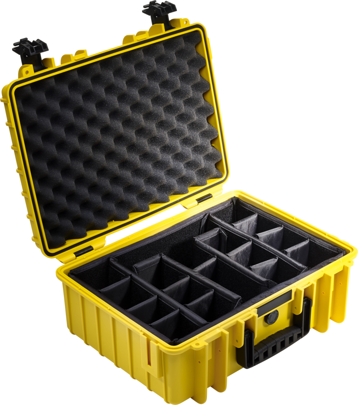 B&W Outdoor Cases Type 5000 Gul (m. avdelare) - 4