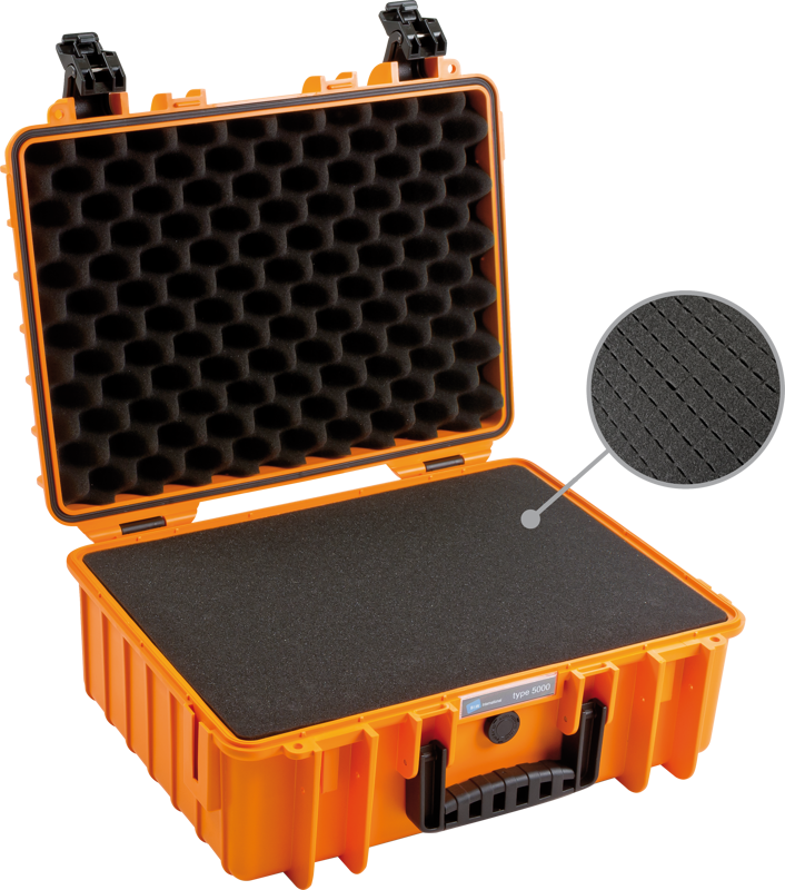 B&W Outdoor Cases Type 5000 Orange (m. skumplast) – för filmskapare