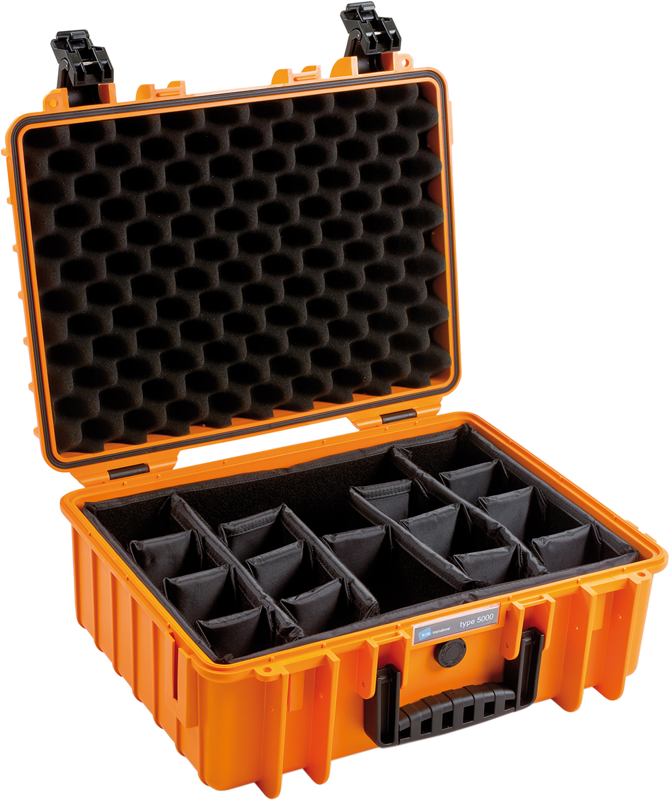 B&W Outdoor Cases Type 5000 Orange (m. avdelare) - 4