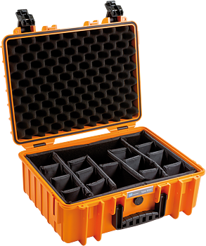 B&W Outdoor Cases Type 5000 Orange (m. avdelare)