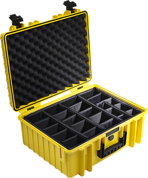 B&W Outdoor Cases Type 6000 Gul (m. avdelare)