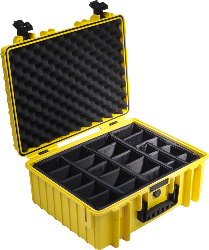 B&W Outdoor Cases Type 6000 Gul (m. avdelare) - 3