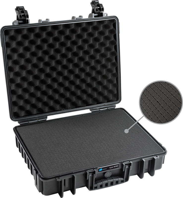 B&W Outdoor Cases Type 6040 Svart (m. skumplast)