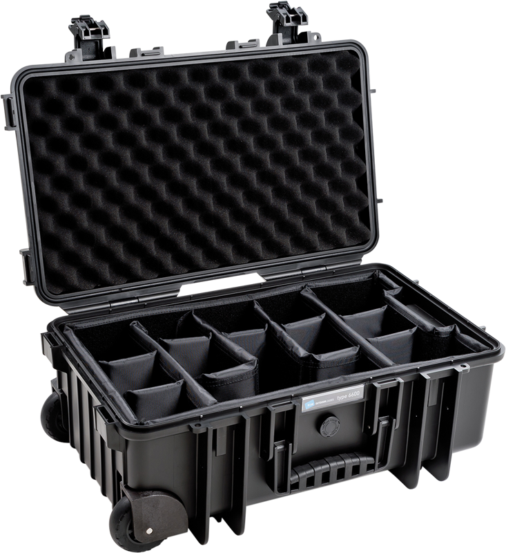 B&W Outdoor Cases Type 6600 Svart (m. avdelare) – för filmskapare - 9