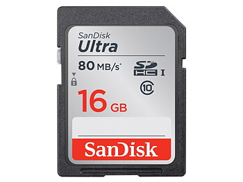 Sandisk Memorycard Secure Digital 16GB Ultra SDHC 80MB/s UHS-1 Class 10