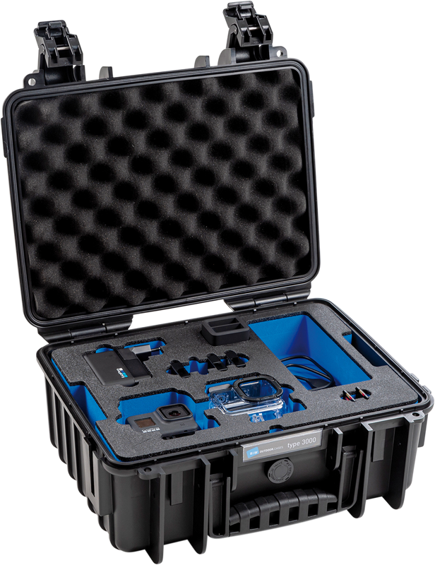 B&W Outdoor Cases BW Outdoor Case Type 3000 for 2 GoPro Hero 8, waterproof, black - 2