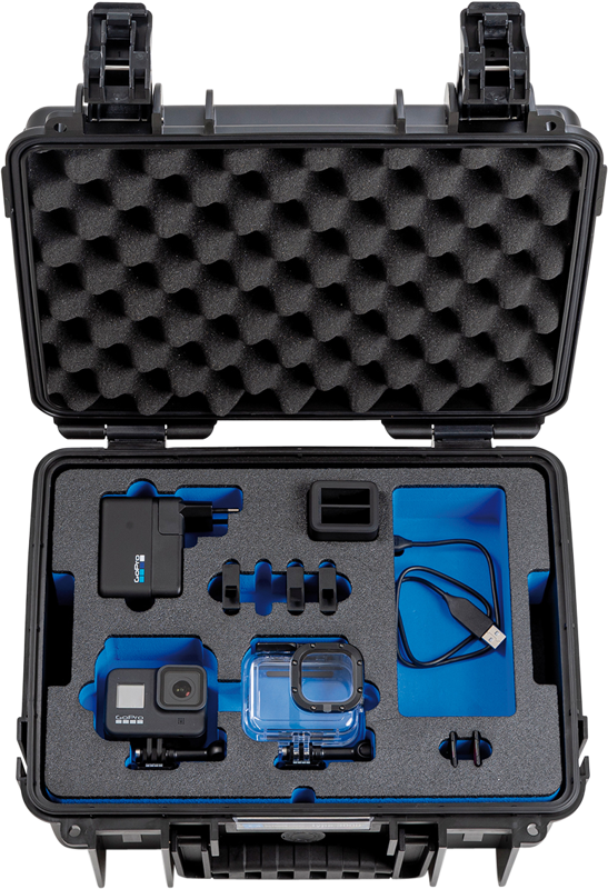 B&W Outdoor Cases BW Outdoor Case Type 3000 for 2 GoPro Hero 8, waterproof, black