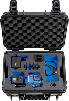 B&W Outdoor Cases BW Outdoor Case Type 3000 for 2 GoPro Hero 8, waterproof, black
