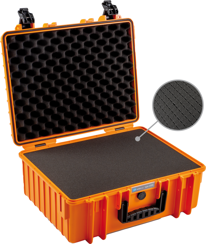 B&W Outdoor Cases BW Outdoor Case Type 6000 with pre-cut foam (SI) Orange - 5