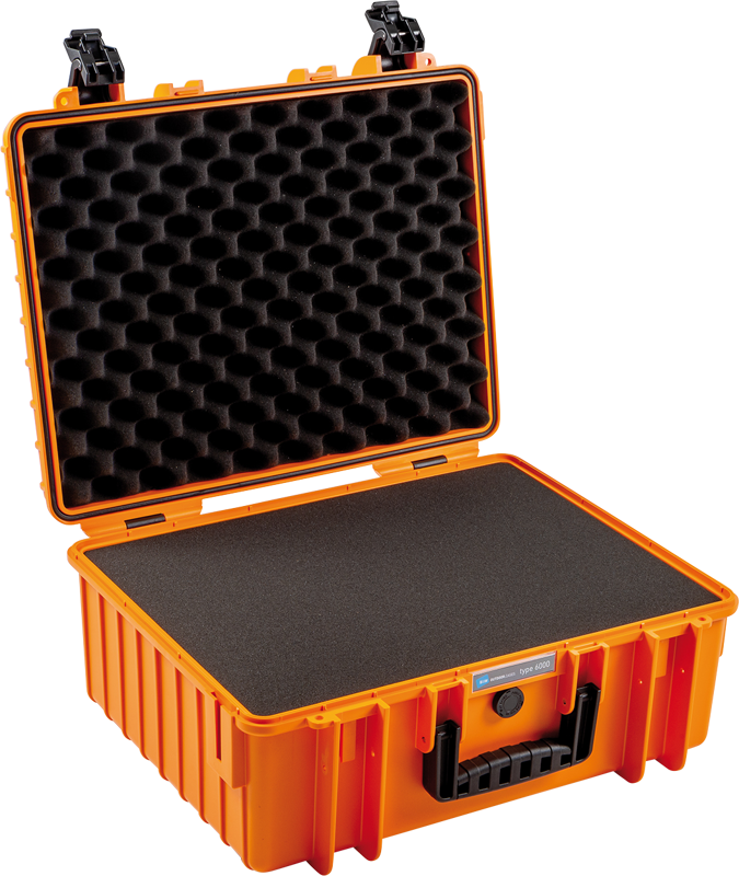 B&W Outdoor Cases BW Outdoor Case Type 6000 with pre-cut foam (SI) Orange - 3