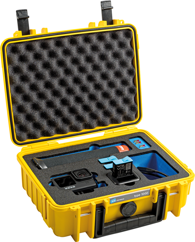B&W Outdoor Cases BW Outdoor Case Type 1000 for GoPro Hero 12 (fits even GoPro Hero 9/10/11), Yellow - 3