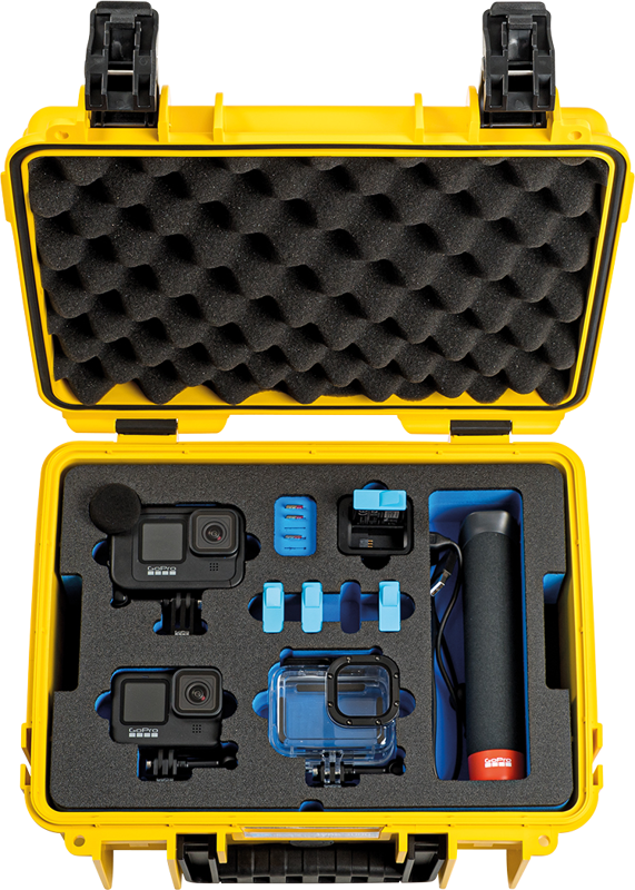 B&W Outdoor Cases BW Outdoor Case Type 3000 for GoPro Hero 12 (fits even GoPro Hero 9/10/11), charge-in-case. Yellow - 4