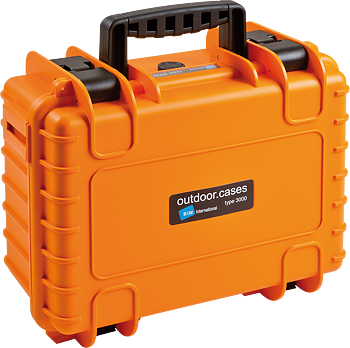 B&W Outdoor Cases BW Outdoor Case Type 3000 for GoPro Hero 12 (fits even GoPro Hero 9/10/11), charge-in-case. Orange