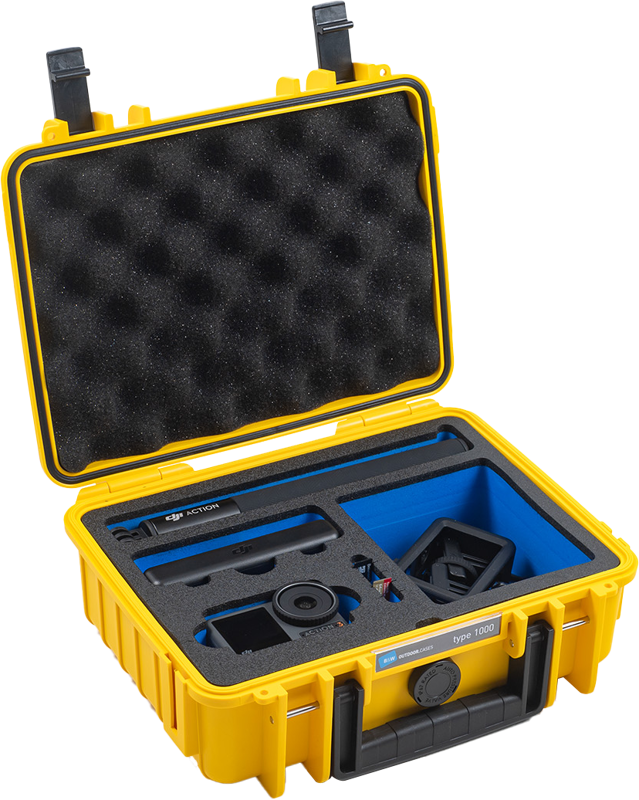 B&W Outdoor Cases BW Outdoor Case Type 1000 for DJI Osmo Action 3 / Yellow - 3