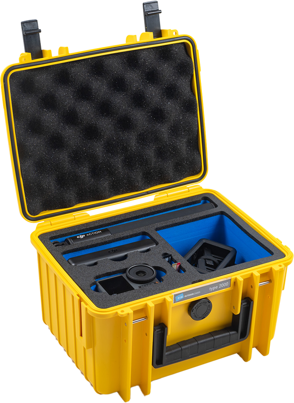 B&W Outdoor Cases BW Outdoor Case Type 2000 for DJI Osmo Action 3 / Yellow - 2