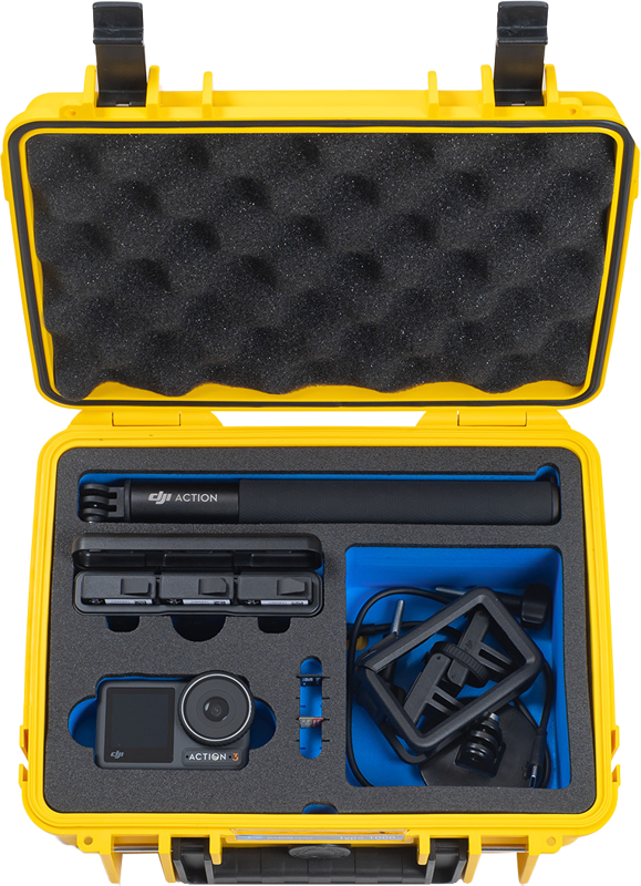 B&W Outdoor Cases BW Outdoor Case Type 2000 for DJI Osmo Action 3 / Yellow - 4