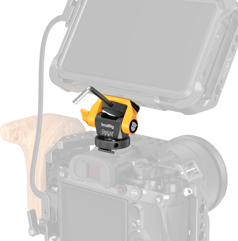 SmallRig 5519 Swivel and Tilt Adjustable Monitor Support with Cold Shoe（BumbleBee Edition） - 6