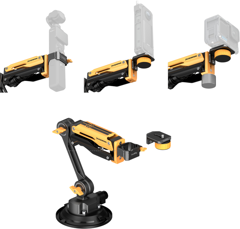 SmallRig 5528 mini Shock Absorber Arm for DJI Osmo Pocket 3 / GoPro HERO13 / Insta360 X4（BumbleBee) - 3
