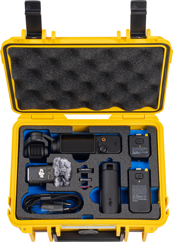 B&W Outdoor Cases BW Outdoor Case Type 500 for DJI Osmo Pocket 3 Creator Combo, Yellow - 4