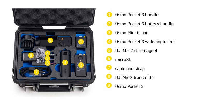 B&W Outdoor Cases BW Outdoor Case Type 500 for DJI Osmo Pocket 3 Creator Combo, Bronze-green - 6