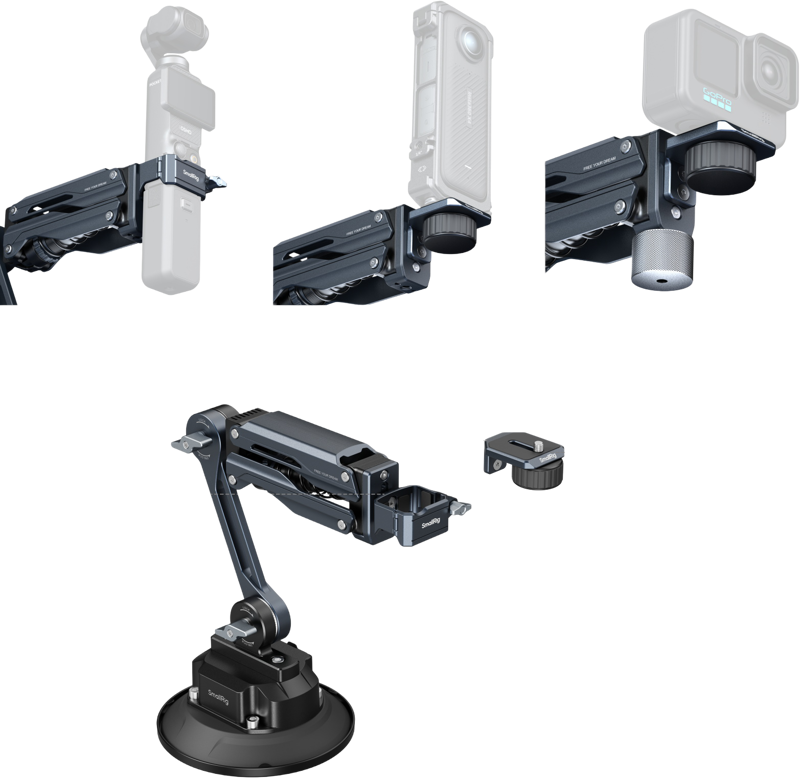 SmallRig 5507 Shock Absorber Support with Electronic Suction Cup for Osmo Pocket 3 / HERO13 and more - 3
