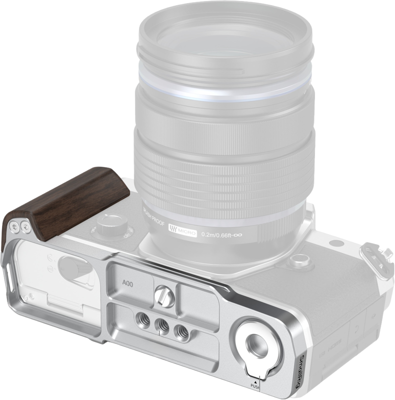 SmallRig 5563 L-Shaped Mount Plate with Wooden Handle for OM SYSTEM OM-3 - 3