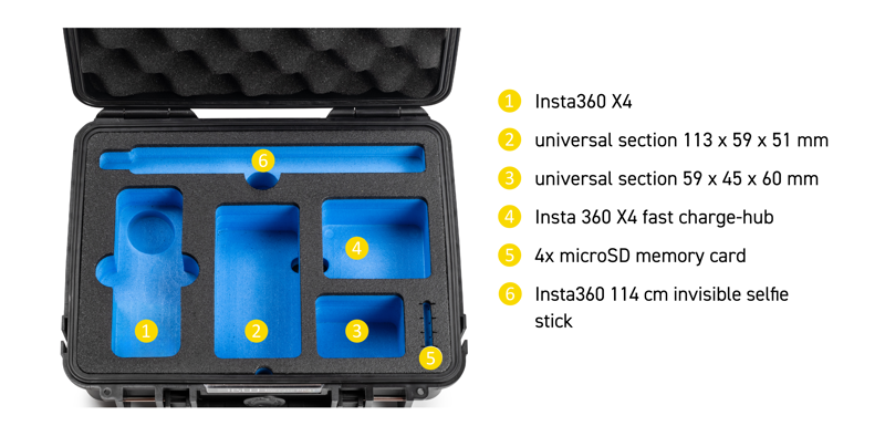 B&W Outdoor Cases BW Outdoor Cases Type 1000 for Insta360 X4, black - 6