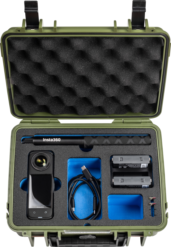B&W Outdoor Cases BW Outdoor Cases Type 1000 for Insta360 X4, bronze green – för filmskapare - 4