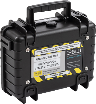 B&W Outdoor Cases BW Outdoor Battery.case P908.08. Transport & Storage of defective lithium batteries, black
