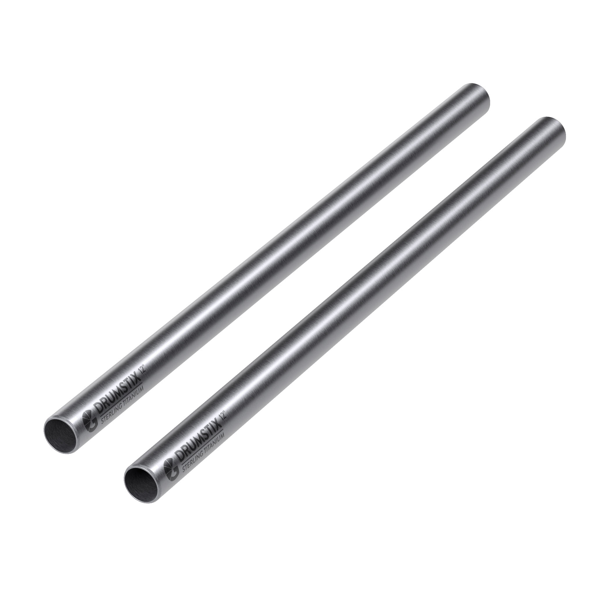 Bright Tangerine Drumstix 15mm Titanium Support Rods - 12" Pair (30.4cm) - 3