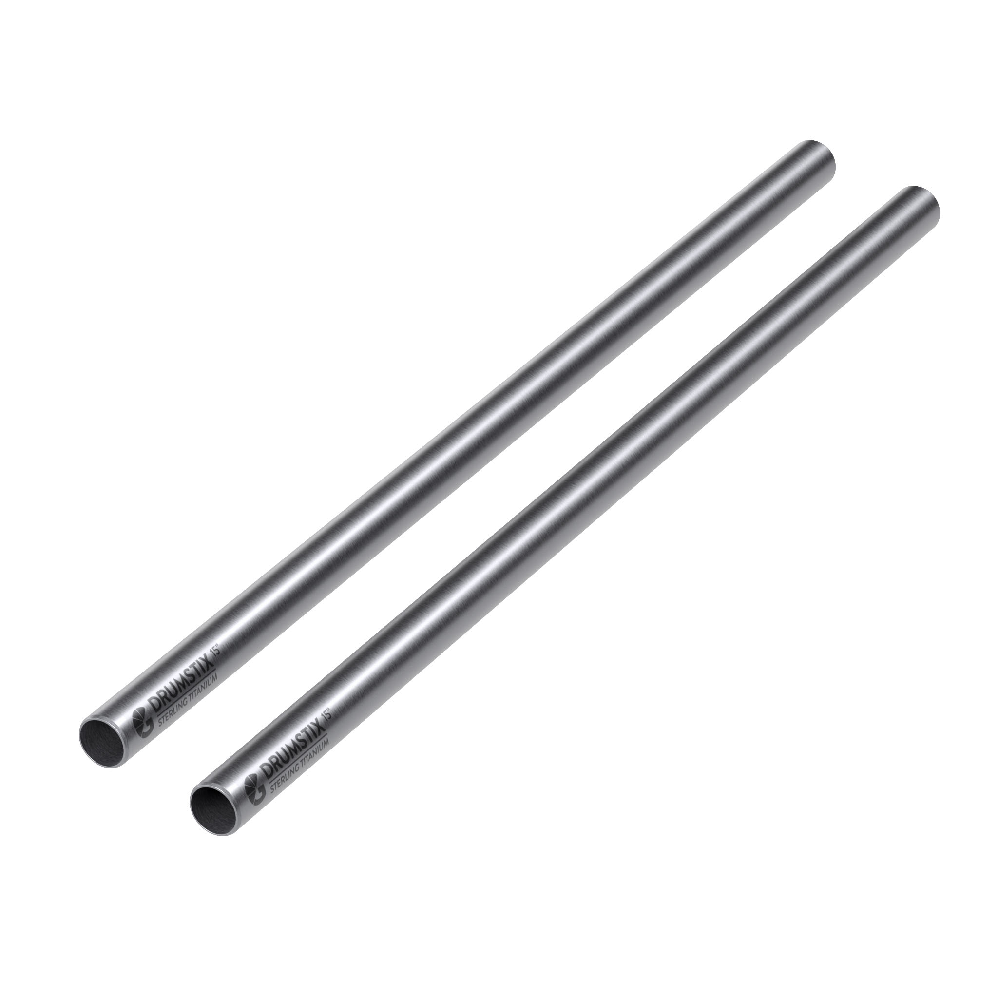 Bright Tangerine Drumstix 15mm Titanium Support Rods - 15" Pair (38.1cm) - 3