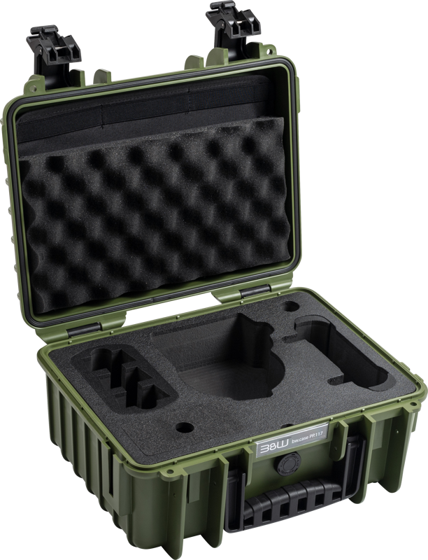 B&W Outdoor Cases BW Outdoor Cases Type 3000/PP.117 for DJI Flip, Bronze Green – för filmskapare
