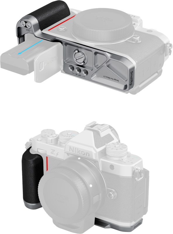 SmallRig 5706 L-Shaped Mount Plate with Silicone Handle for Nikon Z f Silver - 3