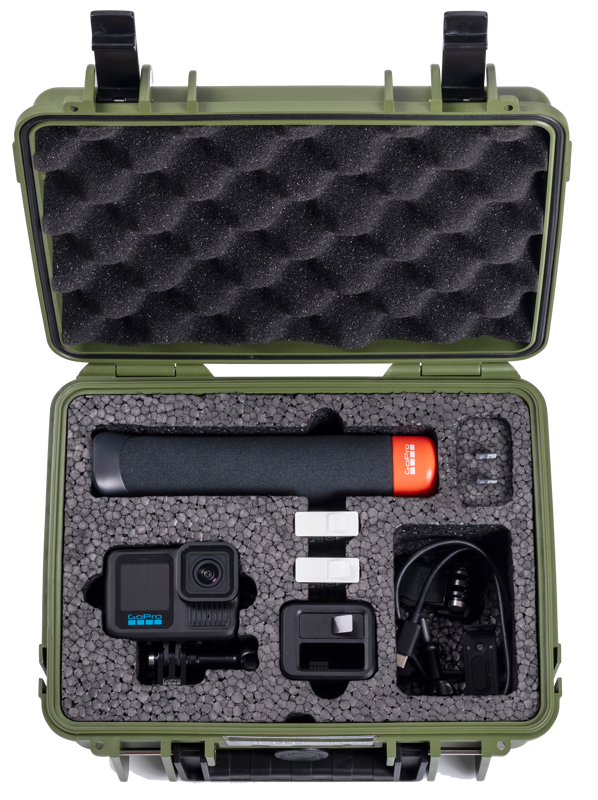 B&W Outdoor Cases BW Outdoor Action Case Type PP.41 I for GoPro HERO 13AP (fits GoPro 9-13AP), bronze green – för filmskapare - 2