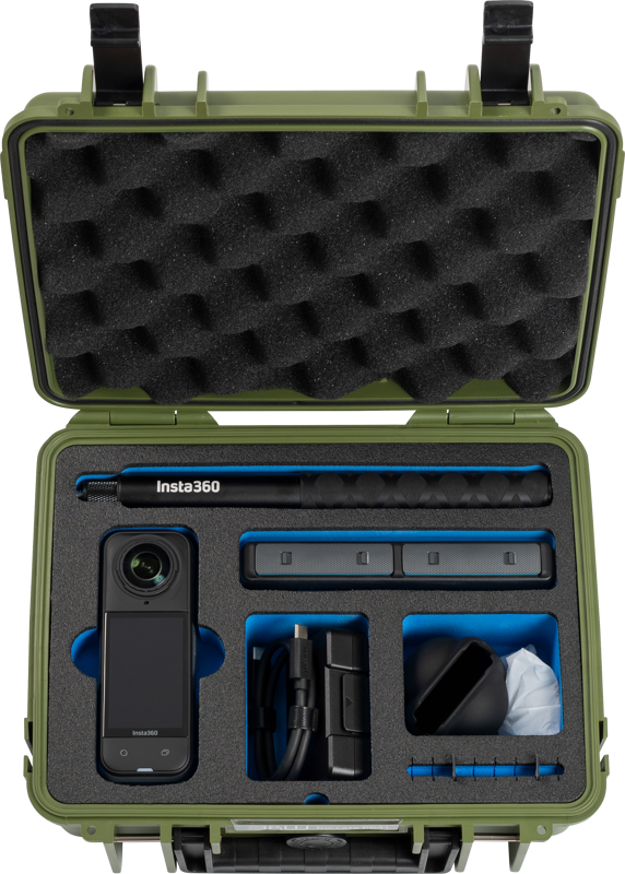 B&W Outdoor Cases BW Outdoor Case Type 1000 for Insta360 X4 / Insta360 X5, bronze green – för filmskapare - 4