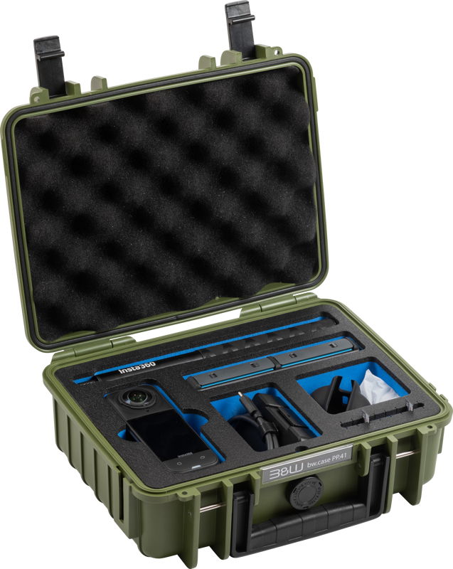B&W Outdoor Cases BW Outdoor Case Type 1000 for Insta360 X4 / Insta360 X5, bronze green – för filmskapare - 2
