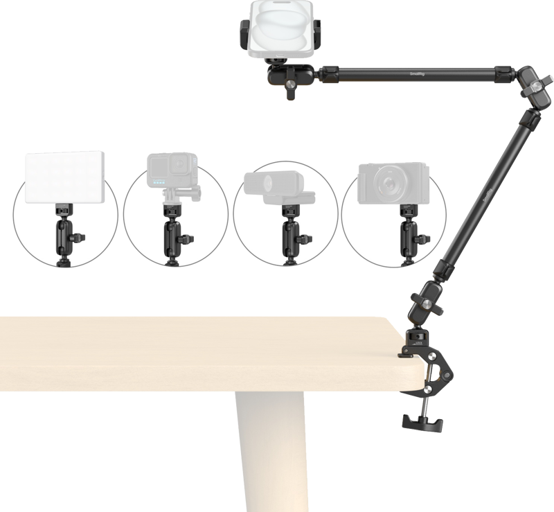 SmallRig 5625 Desktop Magic Arm with Crab-Shaped Clamp Kit - 2