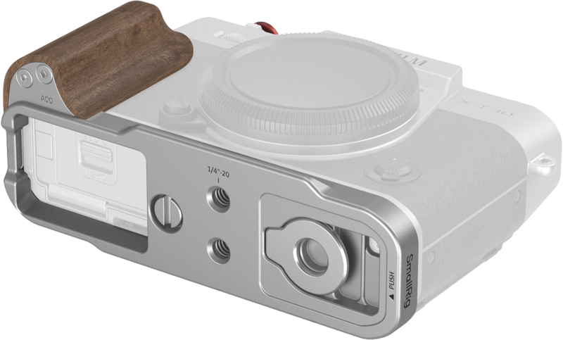 SmallRig 5667 L-Shaped Mount Plate with Wooden Handle for FUJIFILM T30 / T30 II / X-T30 III Silver - 3