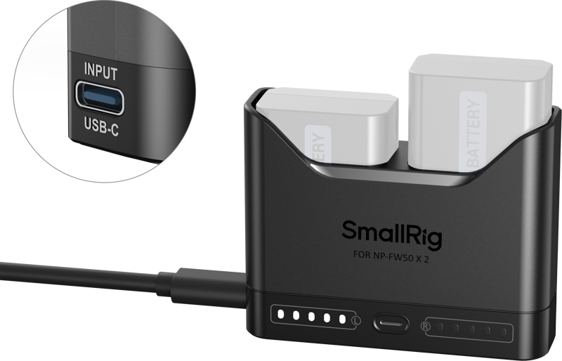 SmallRig 5493 Camera Battery Charger for NP-FW50 – för filmskapare - 3