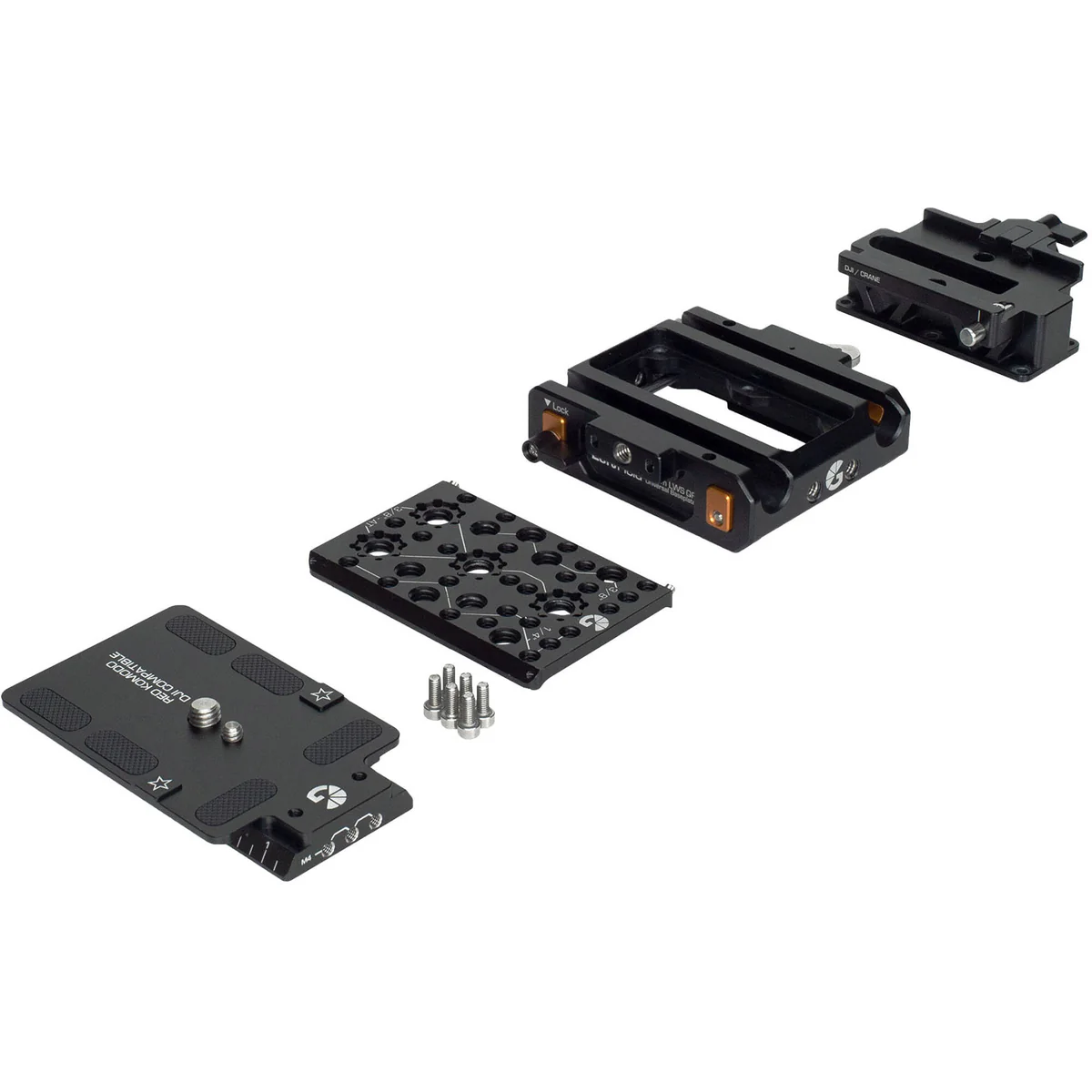 Bright Tangerine LeftField 3 QR Baseplate for RED KOMODO (DJI RS 2 & RS 3) - 2