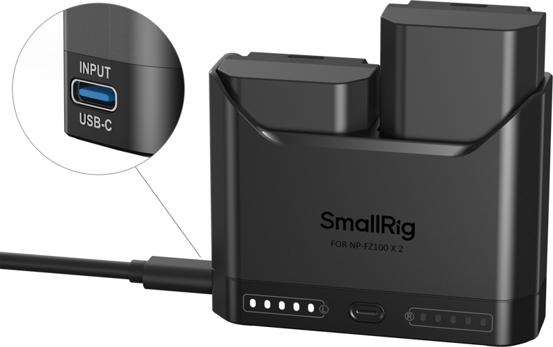 SmallRig 5483 Turbo Charging Kit for NP-FZ100 Camera Batteries - 3