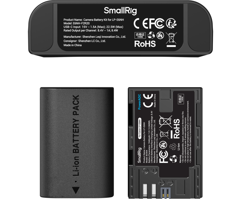 SmallRig 5484 Turbo Charging Kit for LP-E6NH Camera Batteries - 6