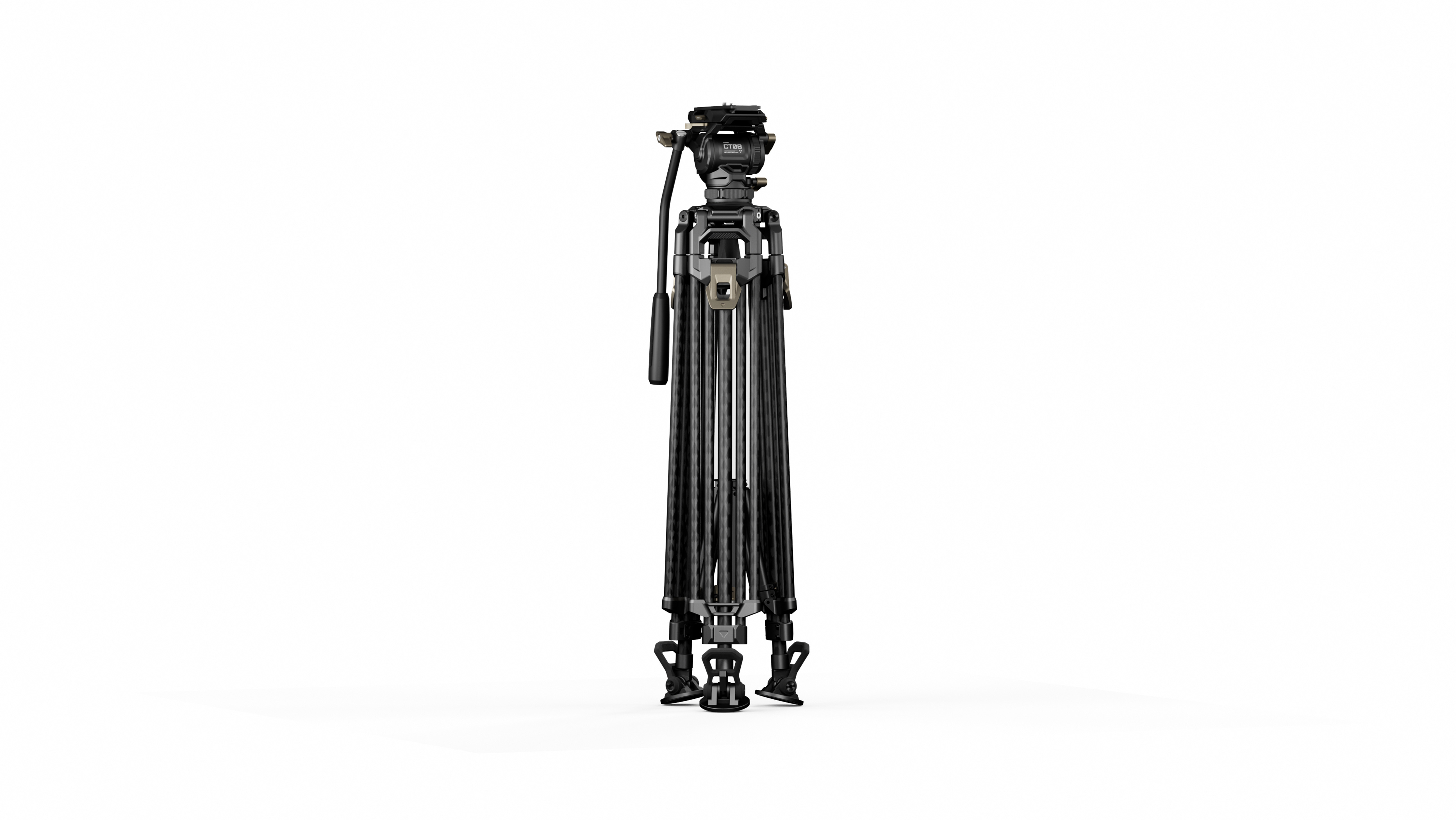 Tilta 75mm Cine Fluid Head with 2-Stage One Touch Carbon Fiber Tripod Legs (8KG) - Space Gray - 4