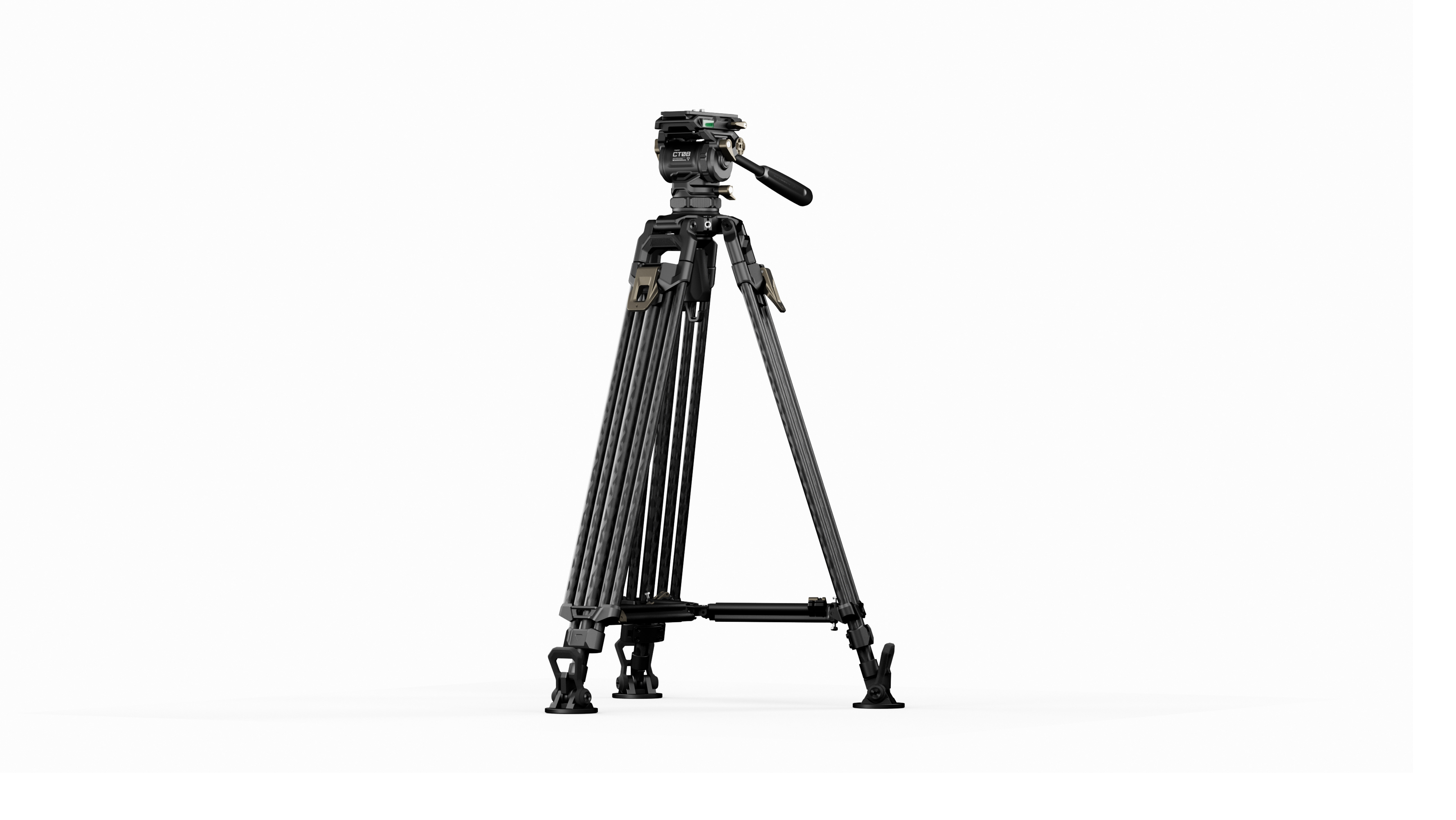 Tilta 75mm Cine Fluid Head with 2-Stage One Touch Carbon Fiber Tripod Legs (8KG) - Space Gray - 2