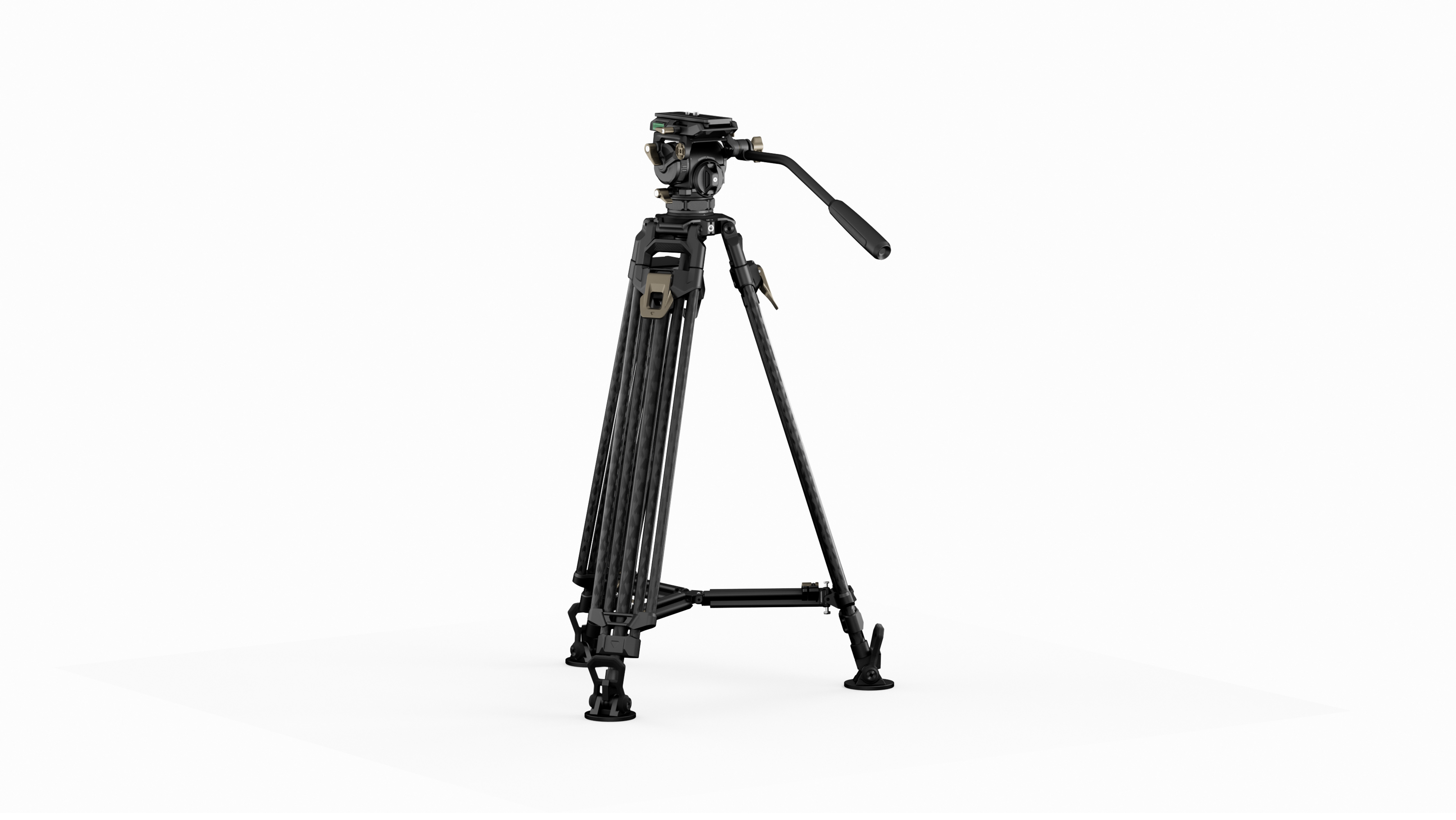 Tilta 75mm Cine Fluid Head with 2-Stage One Touch Carbon Fiber Tripod Legs (8KG) - Space Gray - 3